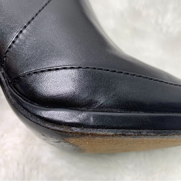 Fendi Women's Ankle Black Zip Leather Heeled Boots Size 36 - Picture 9 of 15